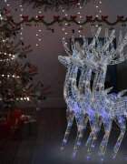 vidaXL XXL Акрилни коледни елени 250 LED 3 бр 180 см многоцветни