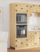 vidaXL За шкафове SKI Кехлибарен 66 x 58 x 207 см Солидно борово дърво