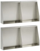 vidaXL Задържащи стени 4 бр. 40 x 12 x 30 см Неръждаема стомана