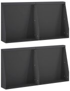 vidaXL Задържащи стени 4 бр. 40 x 12 x 30 см Стомана Черно