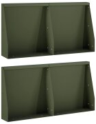 vidaXL Задържащи стени 4 бр. 40 x 12 x 30 см Стомана Маслиненозелено