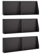 vidaXL Задържащи стени 6 бр. 60 x 12 x 50 см Стомана Черно
