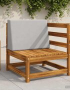 vidaXL Задна възглавница SOEST 100% полиестер Сиво 60 x 20 x 40 cm