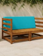 vidaXL Задна възглавница SOEST 100% полиестер Тюркоаз 120 x 20 x 40 cm