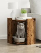 vidaXL Заграждение за котешка тоалетна 42x42x51 см инженерно дърво