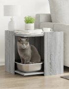 vidaXL Заграждение за котешка тоалетна 53x53x51 см инженерно дърво