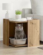 vidaXL Заграждение за котешка тоалетна 53x53x51 см инженерно дърво