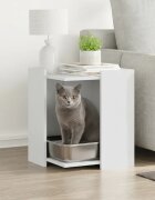 vidaXL Заграждение за котешка тоалетна бял 42x42x51 см инженерно дърво