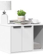 vidaXL Заграждение за котешка тоалетна бял 60x40x40 см инженерно дърво