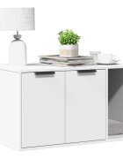 vidaXL Заграждение за котешка тоалетна бял 80x50x45 см инженерно дърво