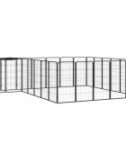 vidaXL Заграждение за куче черно 26 панела 50x100 см прахово боядисано