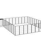 vidaXL Заграждение за куче черно 38 панела 50x100 см прахово боядисано