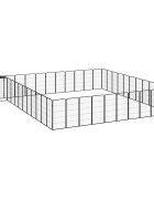 vidaXL Заграждение за куче черно 46 панела 50x100 см прахово боядисано