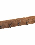 vidaXL Закачалка с 5 куки 100x25x15 см регенерирано дърво масив