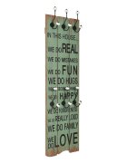 vidaXL Закачалка за дрехи с 6 куки 120х40 см "HAPPY LOVE"