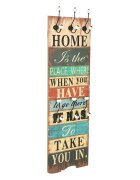 vidaXL Закачалка за дрехи с 6 куки 120х40 см "HOME IS"