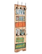vidaXL Закачалка за дрехи с 6 куки 120х40 см "LIVE LIFE"