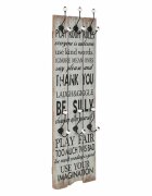 vidaXL Закачалка за дрехи с 6 куки 120х40 см "THANK YOU"