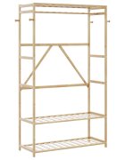 vidaXL Закачалка за дрехи с рафтове 110x40x175 см бамбук
