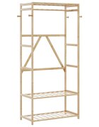 vidaXL Закачалка за дрехи с рафтове 80x40x175 см бамбук