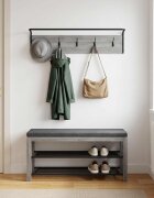 vidaXL Закачалка за палта 100 x 30 x 25 cm Сив Сонома