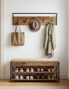 vidaXL Закачалка за палта 100 x 30 x 25 cm Старо дърво