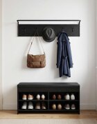 vidaXL Закачалка за палта Черен дъб 100 x 30 x 25 cm