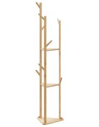 vidaXL Закачалка за палта с куки и рафтове 39x33x166 см бамбук