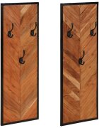 vidaXL Закачалки за палта 2 бр. 35x1x90 см масивна акация