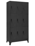 vidaXL Заключващ се шкаф антрацит 90x45x180 см стомана