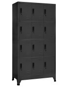vidaXL Заключващ се шкаф антрацит 90x45x180 см стомана
