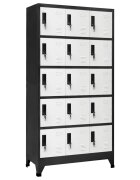 vidaXL Заключващ се шкаф антрацит и бяло 90x40x180 см стомана