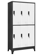 vidaXL Заключващ се шкаф антрацит и бяло 90x45x180 см стомана