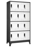 vidaXL Заключващ се шкаф антрацит и бяло 90x45x180 см стомана
