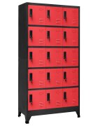 vidaXL Заключващ се шкаф антрацит и червено 90x40x180 см стомана