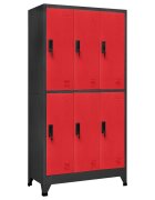 vidaXL Заключващ се шкаф антрацит и червено 90x45x180 см стомана