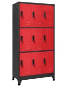 vidaXL Заключващ се шкаф антрацит и червено 90x45x180 см стомана