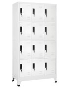 vidaXL Заключващ се шкаф бял 90x45x180 см стомана