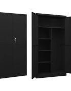 vidaXL Заключващ се шкаф черен 90x40x180 см стомана