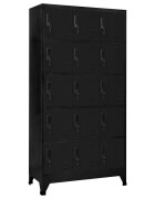 vidaXL Заключващ се шкаф черен 90x40x180 см стомана