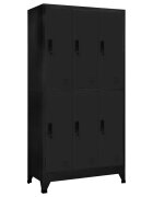 vidaXL Заключващ се шкаф черен 90x45x180 см стомана