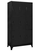 vidaXL Заключващ се шкаф черен 90x45x180 см стомана