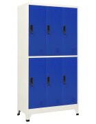 vidaXL Заключващ се шкаф сиво и синьо 90x45x180 см стомана