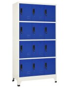 vidaXL Заключващ се шкаф сиво и синьо 90x45x180 см стомана