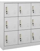 vidaXL Заключващ се шкаф светлосив 90x45x925 см стомана