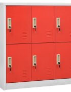 vidaXL Заключващ се шкаф светлосиво и червено 90x45x925 см стомана