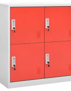 vidaXL Заключващ се шкаф светлосиво и червено 90x45x925 см стомана