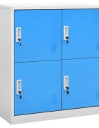 vidaXL Заключващ се шкаф светлосиво и синьо 90x45x925 см стомана