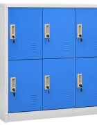 vidaXL Заключващ се шкаф светлосиво и синьо 90x45x925 см стомана