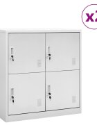 vidaXL Заключващи се шкафове 2 бр светлосиви 90x45x925 см стомана